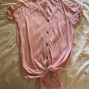 3/$10 Pink button down cozy top